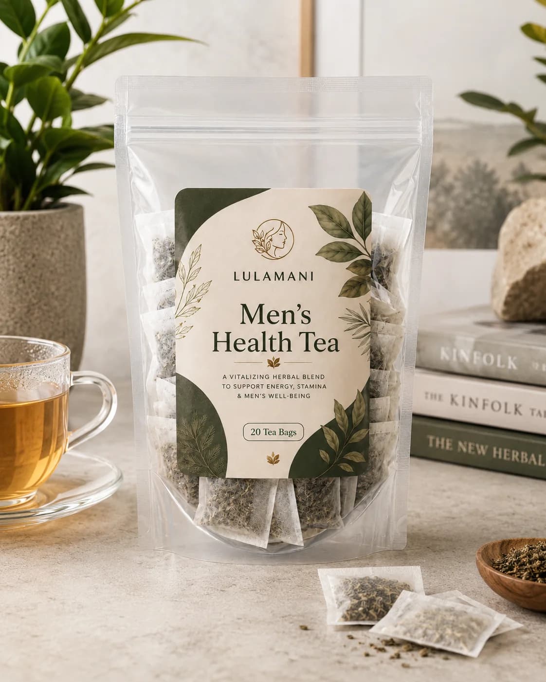 Men's Vitality Herbal Tea transparent pouch